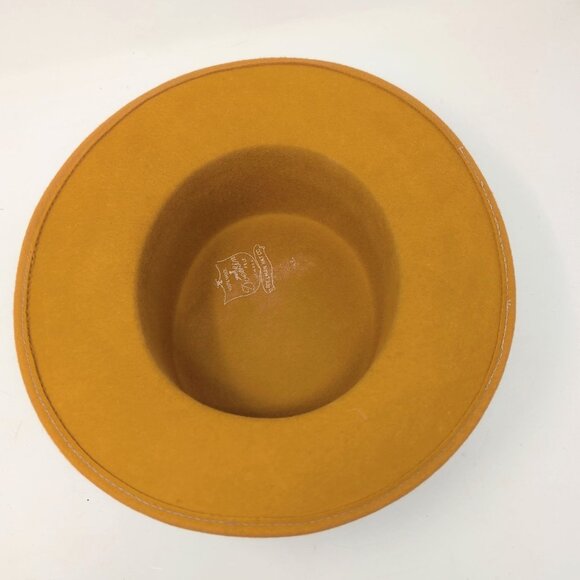 Vintage Bollman Mustard Yellow Felt Hat Stiff Black Ribbon main image 5